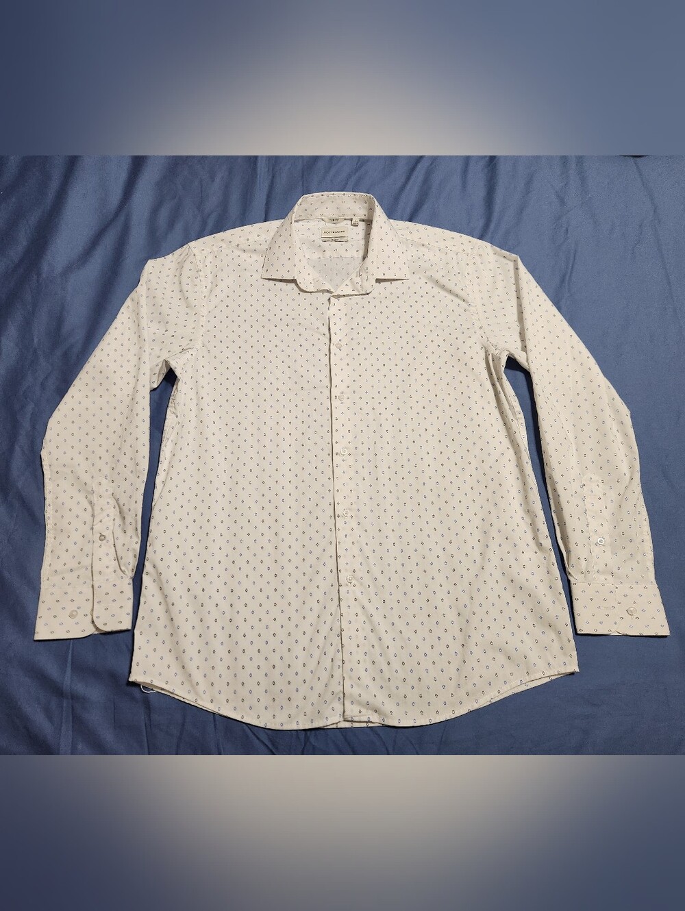 Lucky Brand Slim Fit Geometric Print Stretch Shirt Large